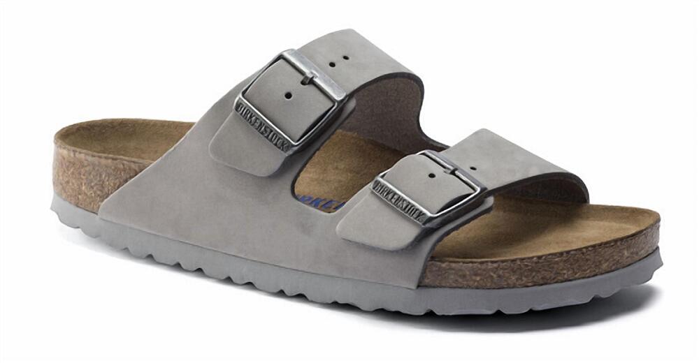 NEW BIRKENSTOCK women's arizona soft footbed slide in dove grey